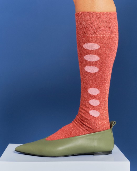 Podkolanówki LUREX RUDDY DOTS