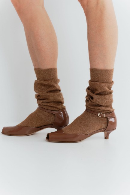 Skarpety z luźną cholewą brown