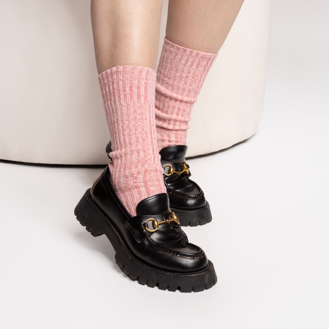 Skarpety grube bawełniane pink burgundy