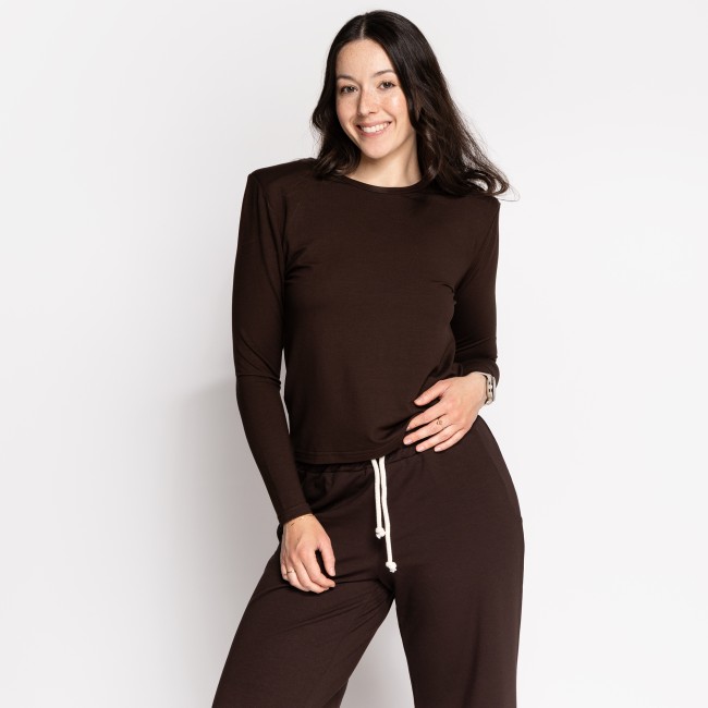 LONG MODAL Z PODUCHAMI BROWN 