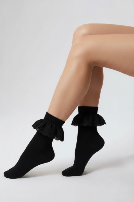 Skarpetki lace  total black